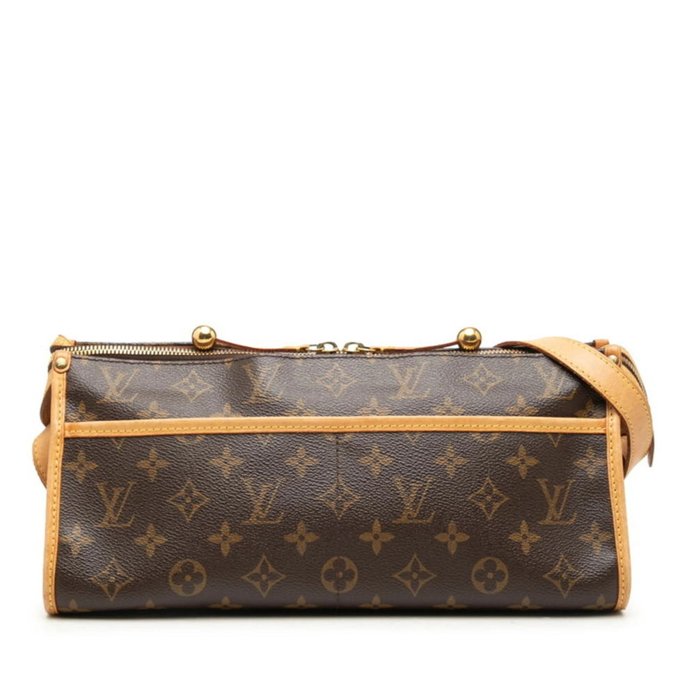 Louis Vuitton Monogram Popincourt Long Crossbody Shoulder Bag M40008 Brown Le...